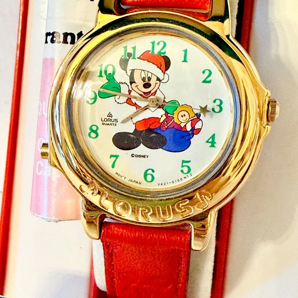 Lorus Disney Melody Mickey Christmas Watch Jingle Bells RTR038 Vintage New Box